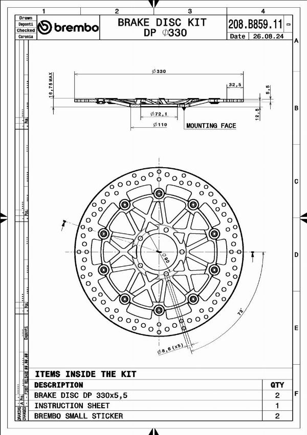 Brembo 208B85911 - Тормозной диск abcparts.ee