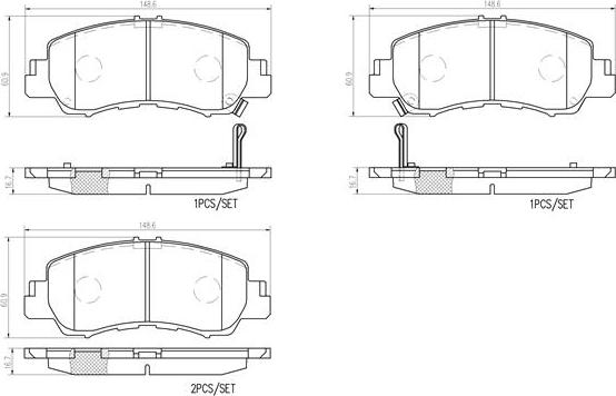 Brembo P54061N - Тормозные колодки, дисковые, комплект abcparts.ee