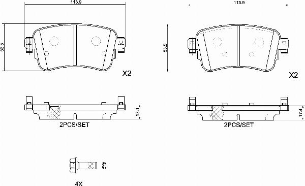 Brembo P 61 133G - Тормозные колодки, дисковые, комплект abcparts.ee