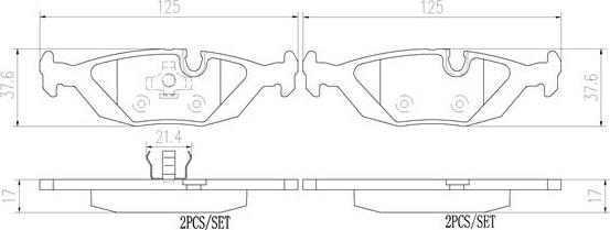 Brembo P06009N - Тормозные колодки, дисковые, комплект abcparts.ee