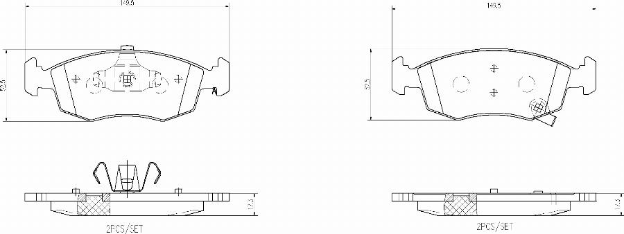 Brembo P 11 031 - Тормозные колодки, дисковые, комплект abcparts.ee