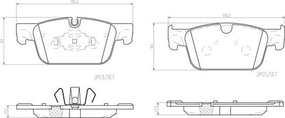 Brembo P86028N - Тормозные колодки, дисковые, комплект abcparts.ee
