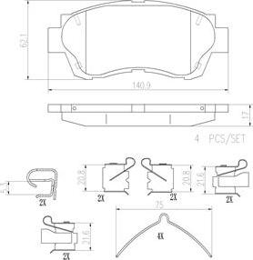 Brembo P83027N - Тормозные колодки, дисковые, комплект abcparts.ee