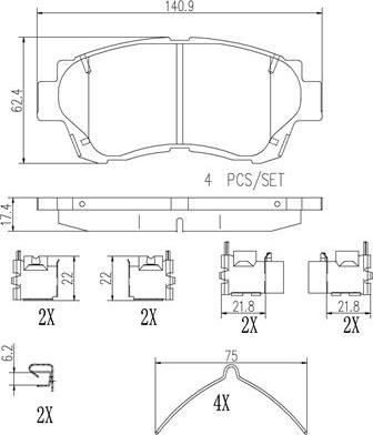 Brembo P83124N - Тормозные колодки, дисковые, комплект abcparts.ee
