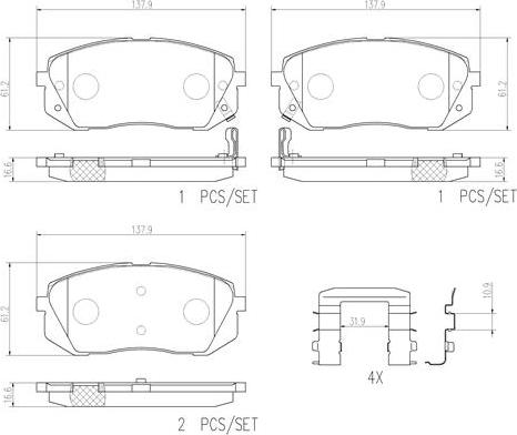Brembo P30039N - Тормозные колодки, дисковые, комплект abcparts.ee