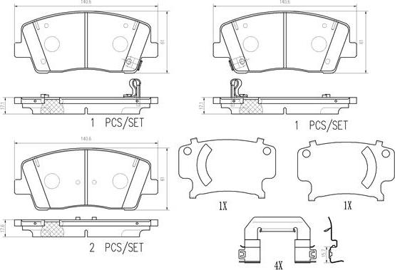 Brembo P30108N - Тормозные колодки, дисковые, комплект abcparts.ee