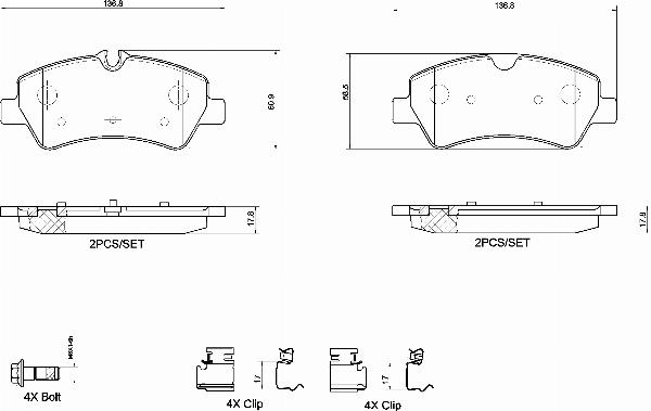Brembo P 24 160G - Тормозные колодки, дисковые, комплект abcparts.ee