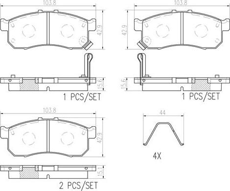 Brembo P 28 095 - Тормозные колодки, дисковые, комплект abcparts.ee