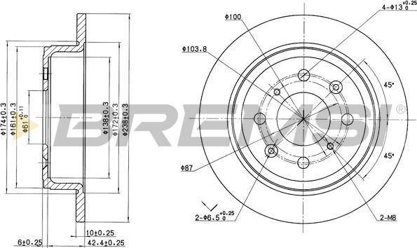 Bremsi CD6468S - Тормозной диск abcparts.ee