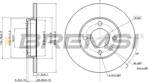 Bremsi CD6103S - Тормозной диск abcparts.ee