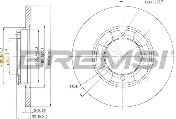 Bremsi CD6343S - Тормозной диск abcparts.ee