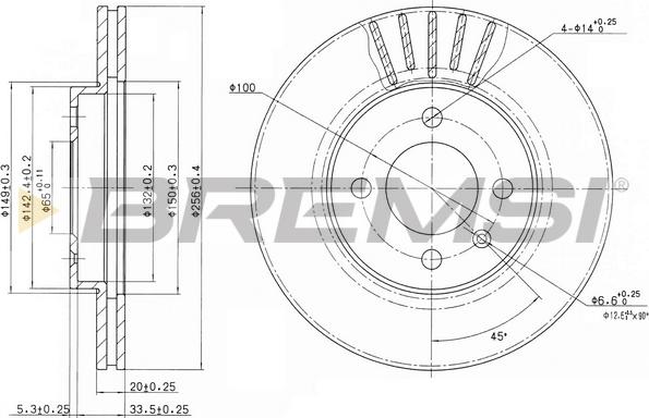 Bremsi CD6207V - Тормозной диск abcparts.ee