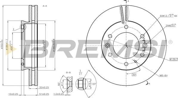 Bremsi CD8462V - Тормозной диск abcparts.ee