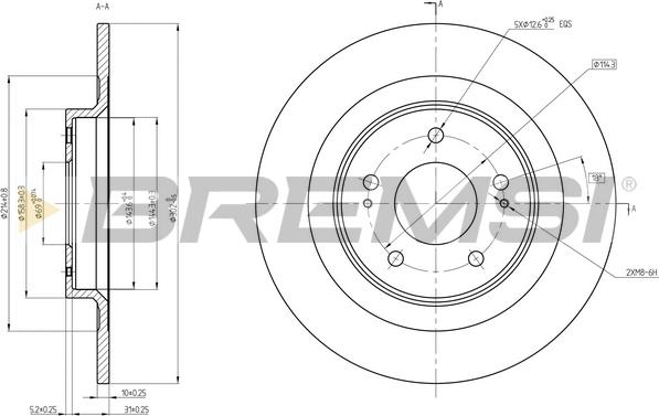 Bremsi CD8652S - Тормозной диск abcparts.ee