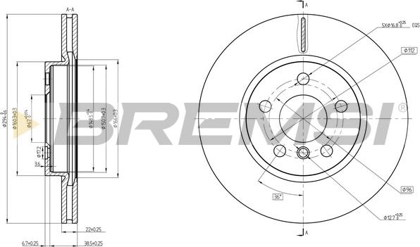 Bremsi CD8613V - Тормозной диск abcparts.ee