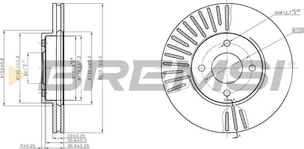 Bremsi CD8068V - Тормозной диск abcparts.ee