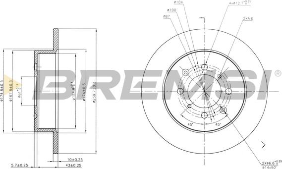 Bremsi CD7466S - Тормозной диск abcparts.ee