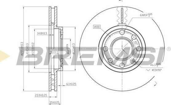 Bremsi CD7041V - Тормозной диск abcparts.ee