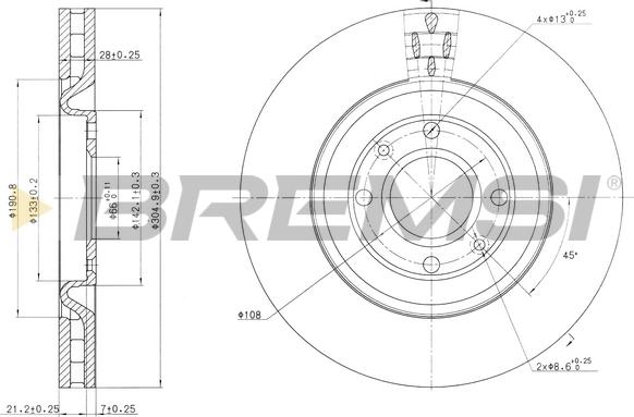 Bremsi CD7065V - Тормозной диск abcparts.ee