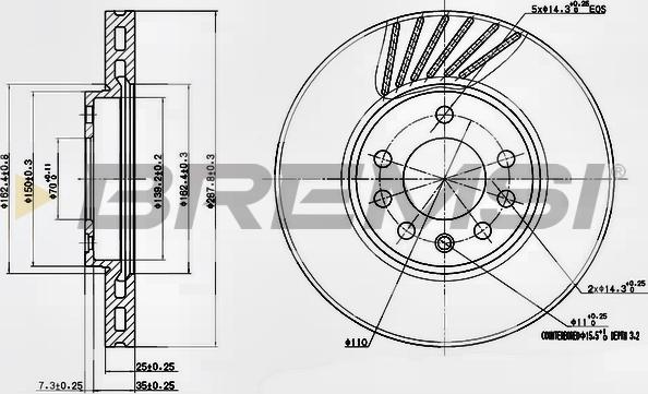 Bremsi CD7082V - Тормозной диск abcparts.ee