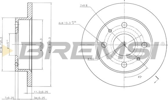 Bremsi CD7302S - Тормозной диск abcparts.ee