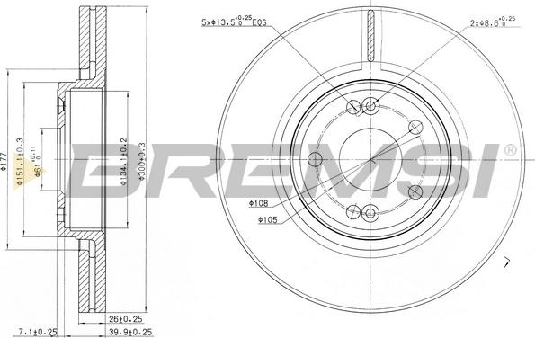 Bremsi CD7205V - Тормозной диск abcparts.ee