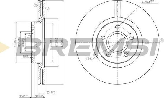 Bremsi CD7225V - Тормозной диск abcparts.ee