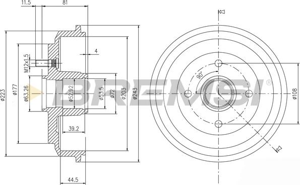 Bremsi CR5644 - Тормозной барабан abcparts.ee