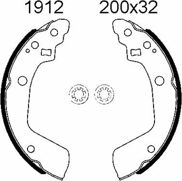BSF 01912 - Комплект тормозных колодок, барабанные abcparts.ee