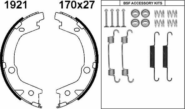 BSF 01921K - Комплект тормозов, ручник, парковка abcparts.ee