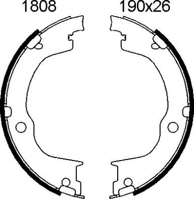 BSF 01808 - Комплект тормозов, ручник, парковка abcparts.ee