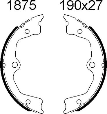 BSF 01875 - Комплект тормозов, ручник, парковка abcparts.ee