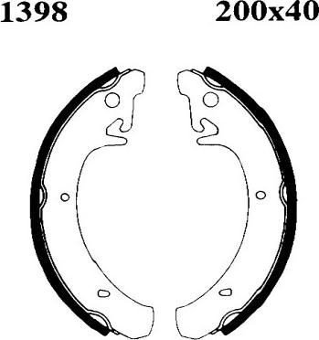 BSF 01398 - Комплект тормозных колодок, барабанные abcparts.ee