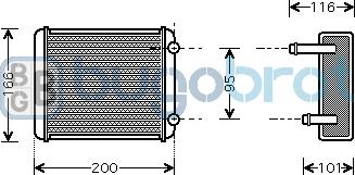 BUGOBROT 45-DN6225 - Теплообменник, отопление салона abcparts.ee