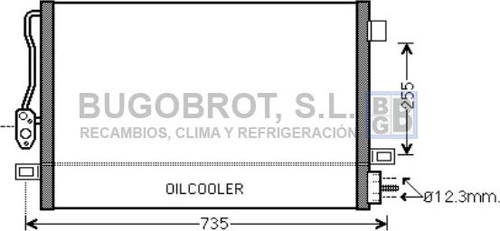 BUGOBROT 62-CR5100 - Конденсатор кондиционера abcparts.ee