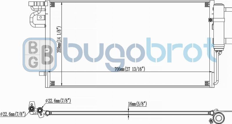 BUGOBROT 62-FD5617 - Конденсатор кондиционера abcparts.ee