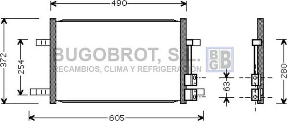BUGOBROT 62-FD5327 - Конденсатор кондиционера abcparts.ee
