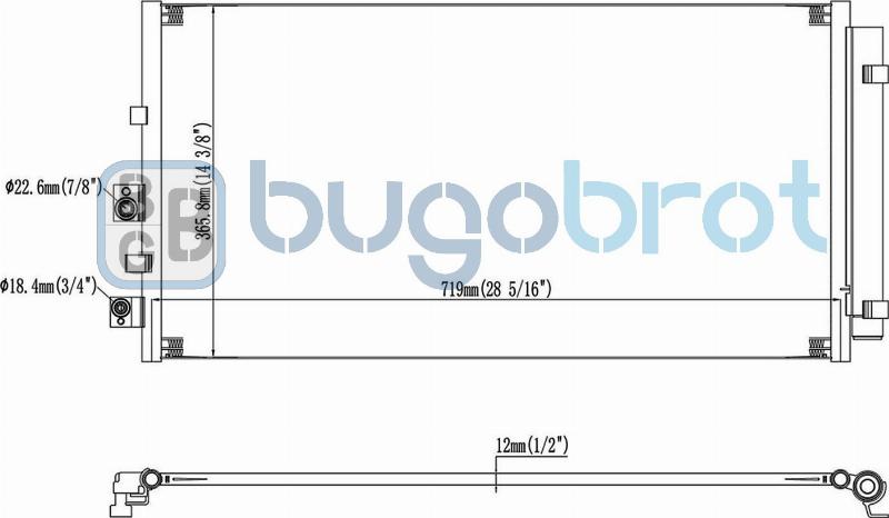 BUGOBROT 62-FD5715 - Конденсатор кондиционера abcparts.ee