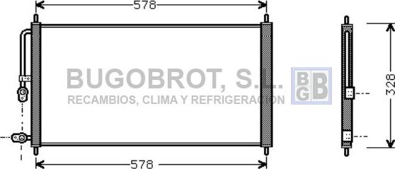 BUGOBROT 62-HD5083 - Конденсатор кондиционера abcparts.ee