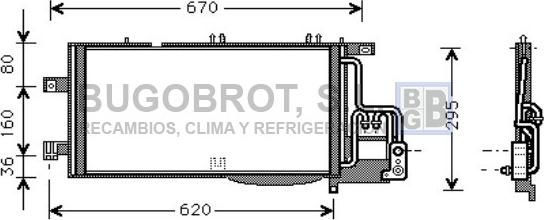 BUGOBROT 62-OL5370 - Конденсатор кондиционера abcparts.ee
