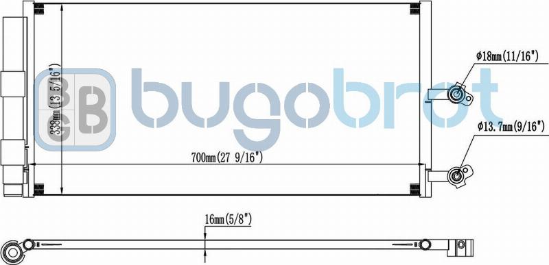 BUGOBROT 62-VO9003 - Конденсатор кондиционера abcparts.ee
