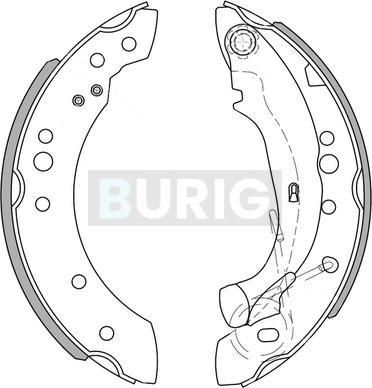 Burig B050047 - Комплект тормозных колодок, барабанные abcparts.ee