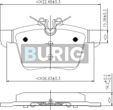Burig B020557 - Тормозные колодки, дисковые, комплект abcparts.ee