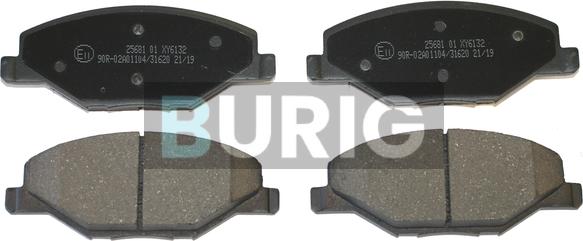 Burig B020567 - Тормозные колодки, дисковые, комплект abcparts.ee