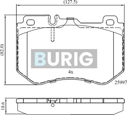 Burig B020695 - Тормозные колодки, дисковые, комплект abcparts.ee