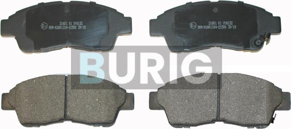 Burig B020304 - Тормозные колодки, дисковые, комплект abcparts.ee