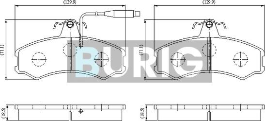 Burig B020749 - Тормозные колодки, дисковые, комплект abcparts.ee
