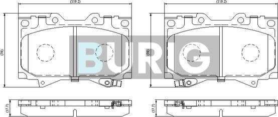 Burig B020755 - Тормозные колодки, дисковые, комплект abcparts.ee