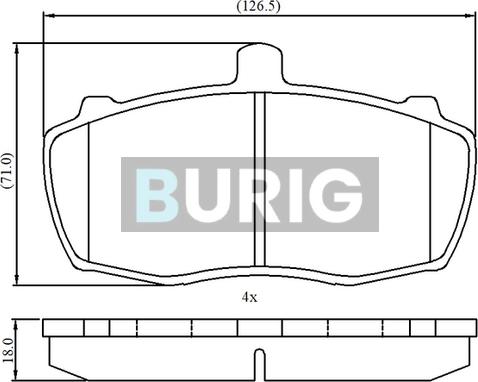 Burig B020713 - Тормозные колодки, дисковые, комплект abcparts.ee