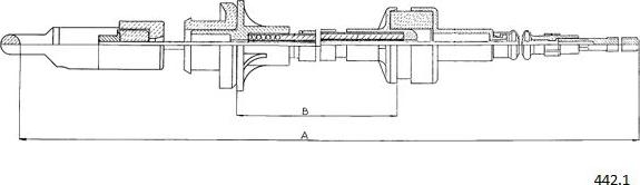 Cabor 442.1 - Трос, управление сцеплением abcparts.ee